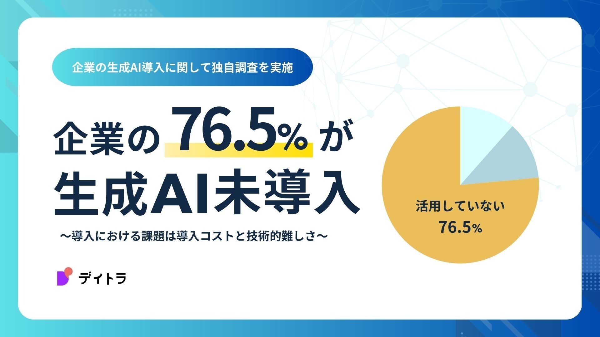 デイトラ、企業の生成AI導入に関して独自調査を実施、企業の76